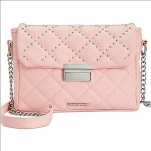 Baby Pink Studded quilted Crossbody Bag